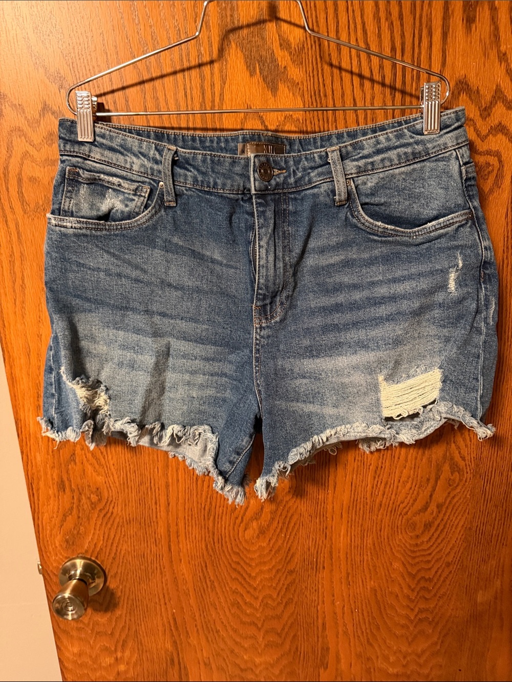 Kut from the Kloth Light Blue Distressed Denim Shorts